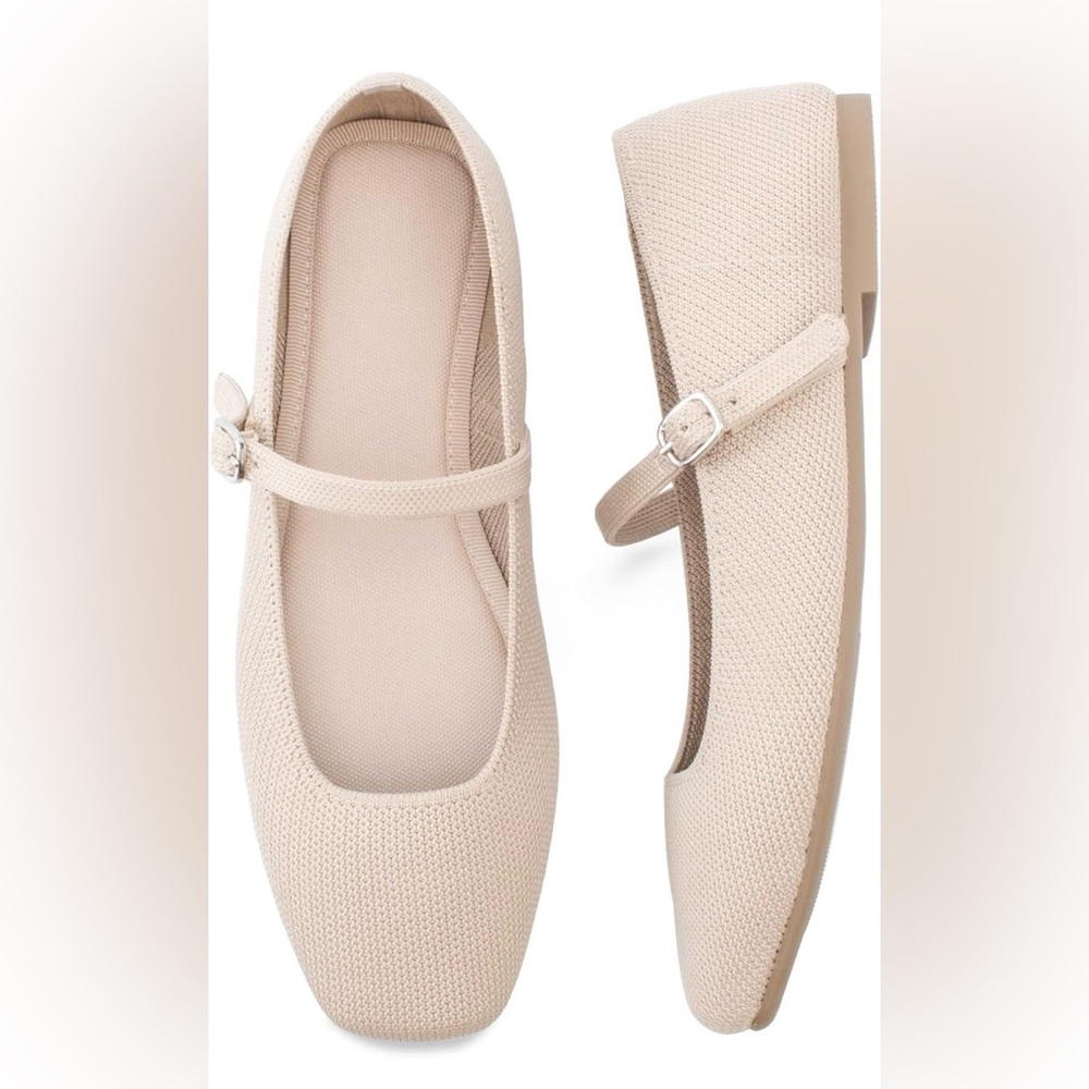 Soesyi Almond Beige Mary Jane Flats [Size: 11]